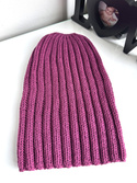 HELLI – czapka zimowa damska z wełny merino 100% Baby Merino 34 Wrzos beanie