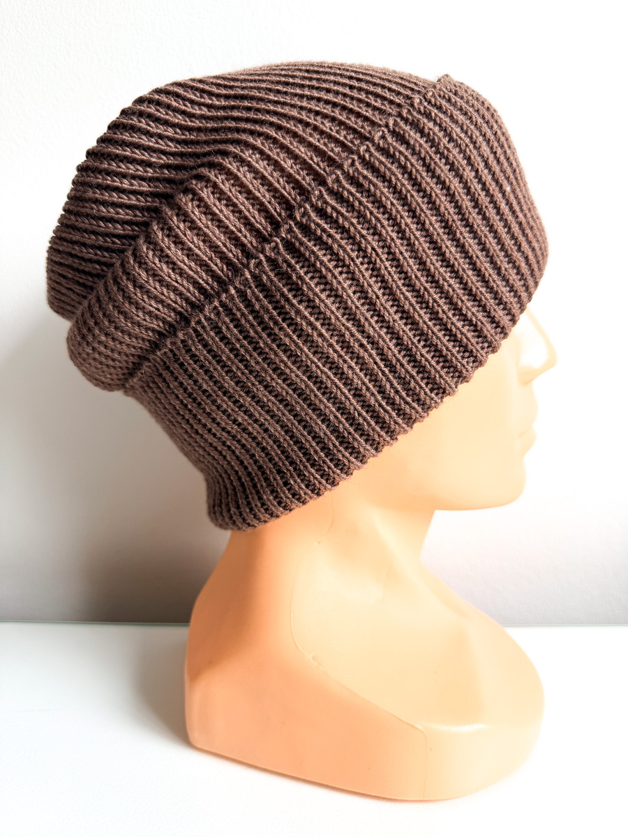 VARELLA – czapka z wełny baby merino 62 średni brąz zimowa