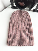 JANKA – gruba czapka wełniana beanie damska Nitkowe Love 01 Ecru