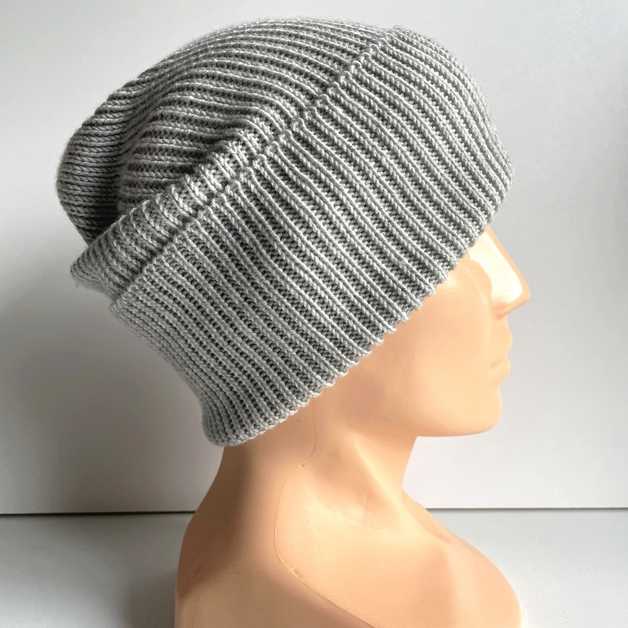 VARELLA Beanie-Mütze aus Merinowolle 100% Baby Merino 22 Hellgrau winterlich
