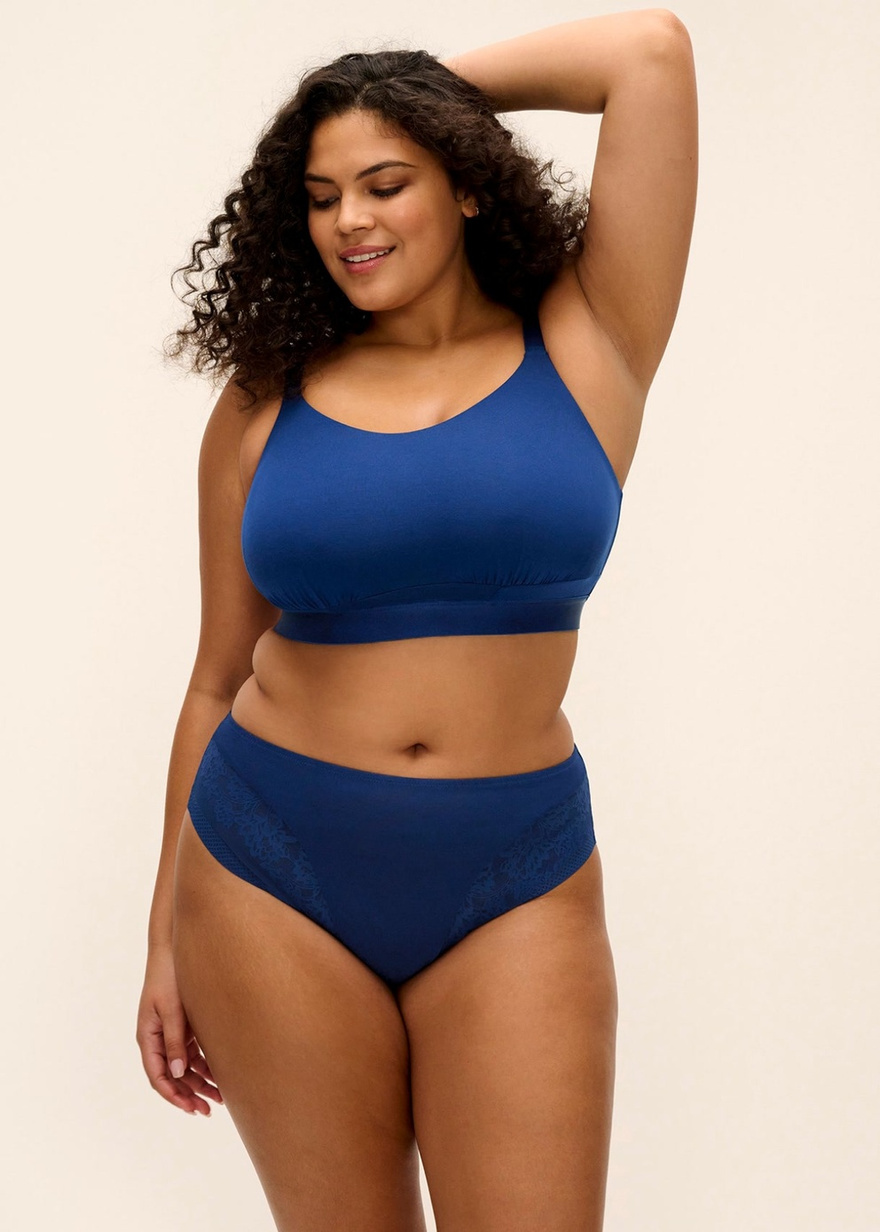 Biustonosz bezfiszbinowy Elomi DOWNTIME EL301417FRY Non Wired Bralette French Navy
