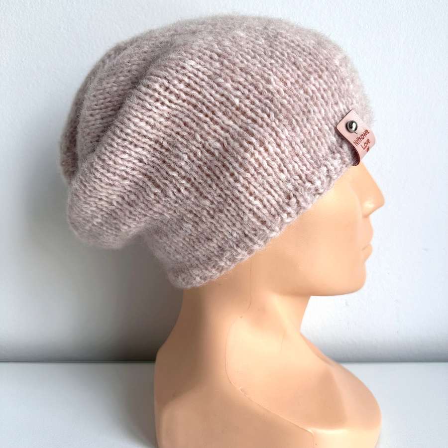 CHMURKA Beanie-Mütze aus Alpaka 33 Różowy Piasek