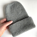 AUREA – czapka beanie handmade baby merino + moher i jedwab dziecięca/damska 50/10 Zielona Szałwia