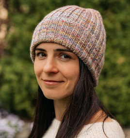 NELLI – ręcznie robiona czapka beanie z wełny merino 22 Fairytale różowa