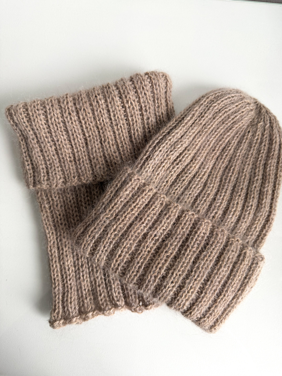 Ręcznie robiony KOMIN MARGARET 100% Alpaka + nitka moher i jedwab 2020/20 Jasny Nugat