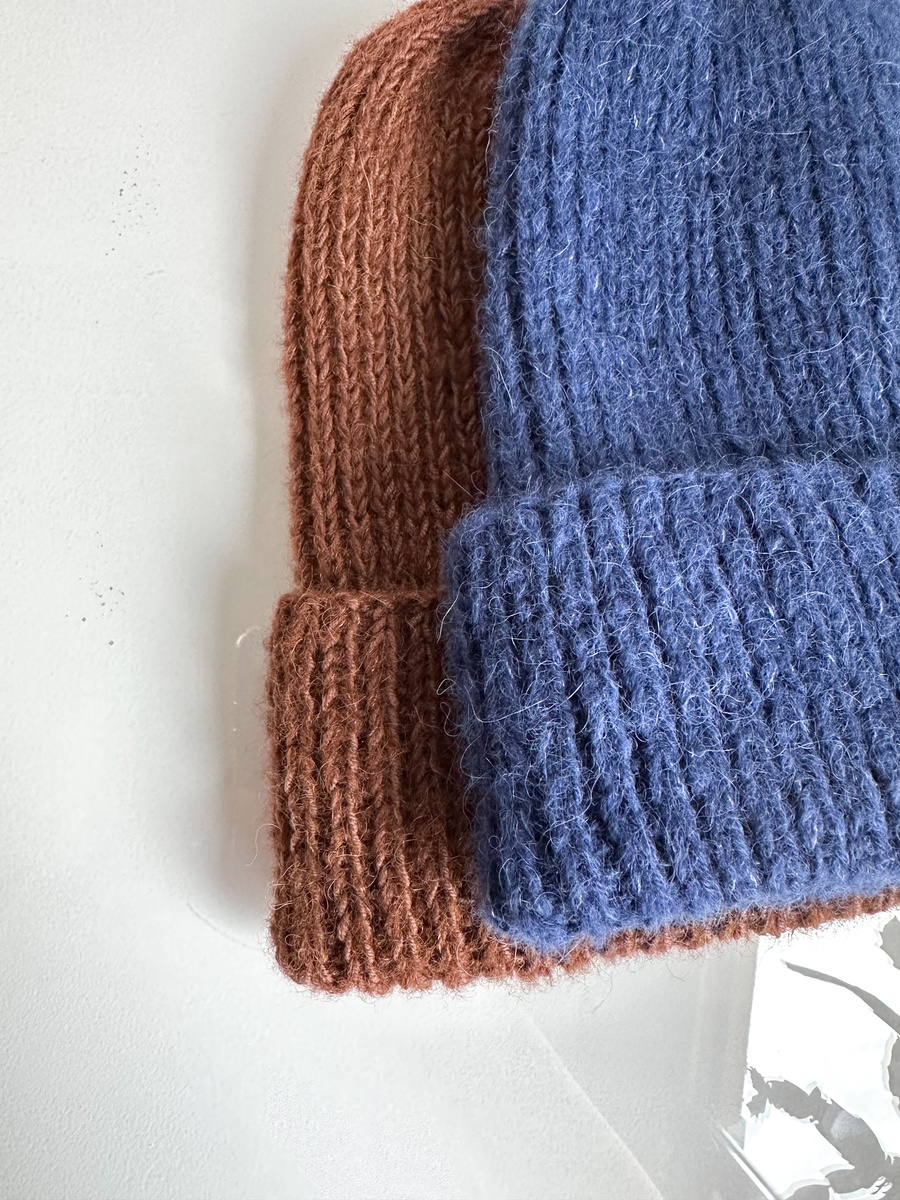 MORGANA – czapka damska beanie alpaka + jedwab 5575/39 granatowy