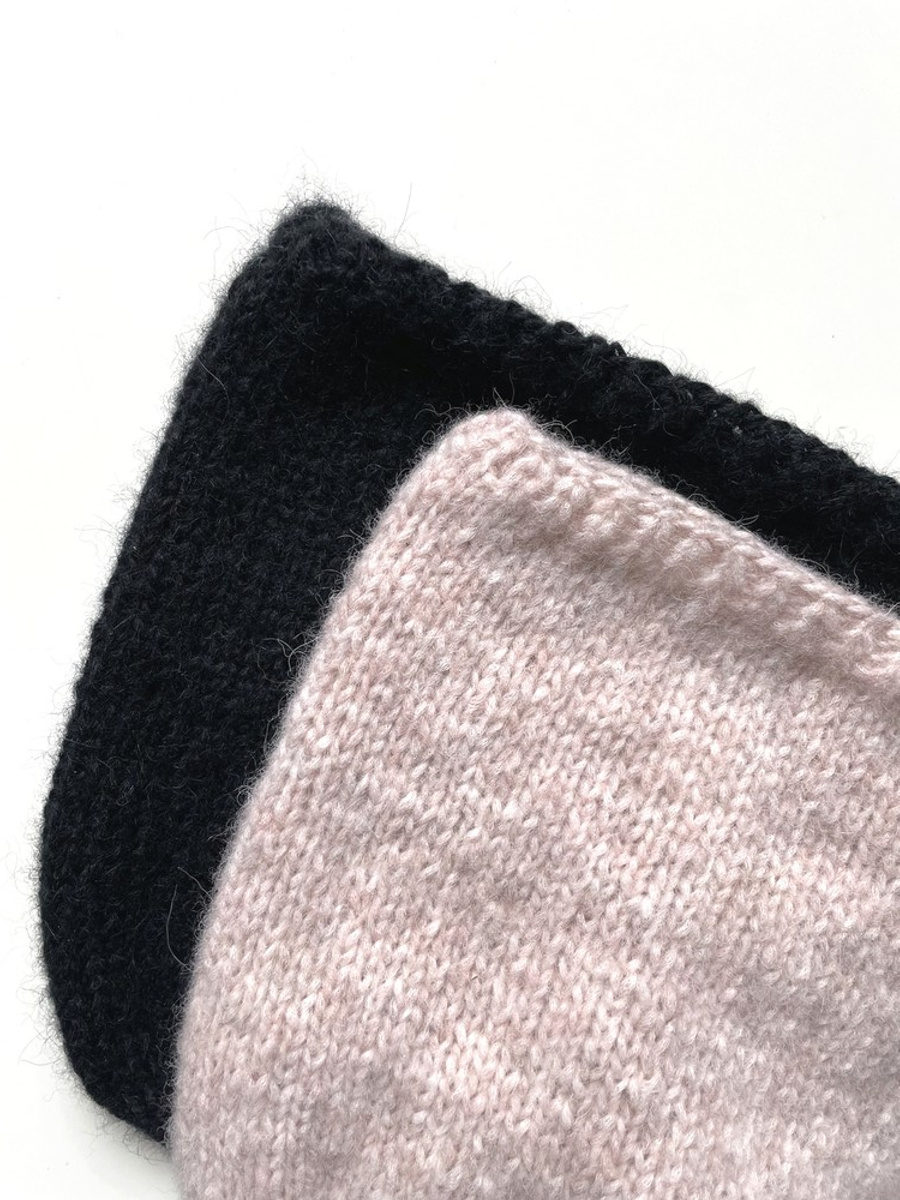 Ciepła czapka ręcznie robiona CHMURKA Alpaka 33 Różowy Piasek