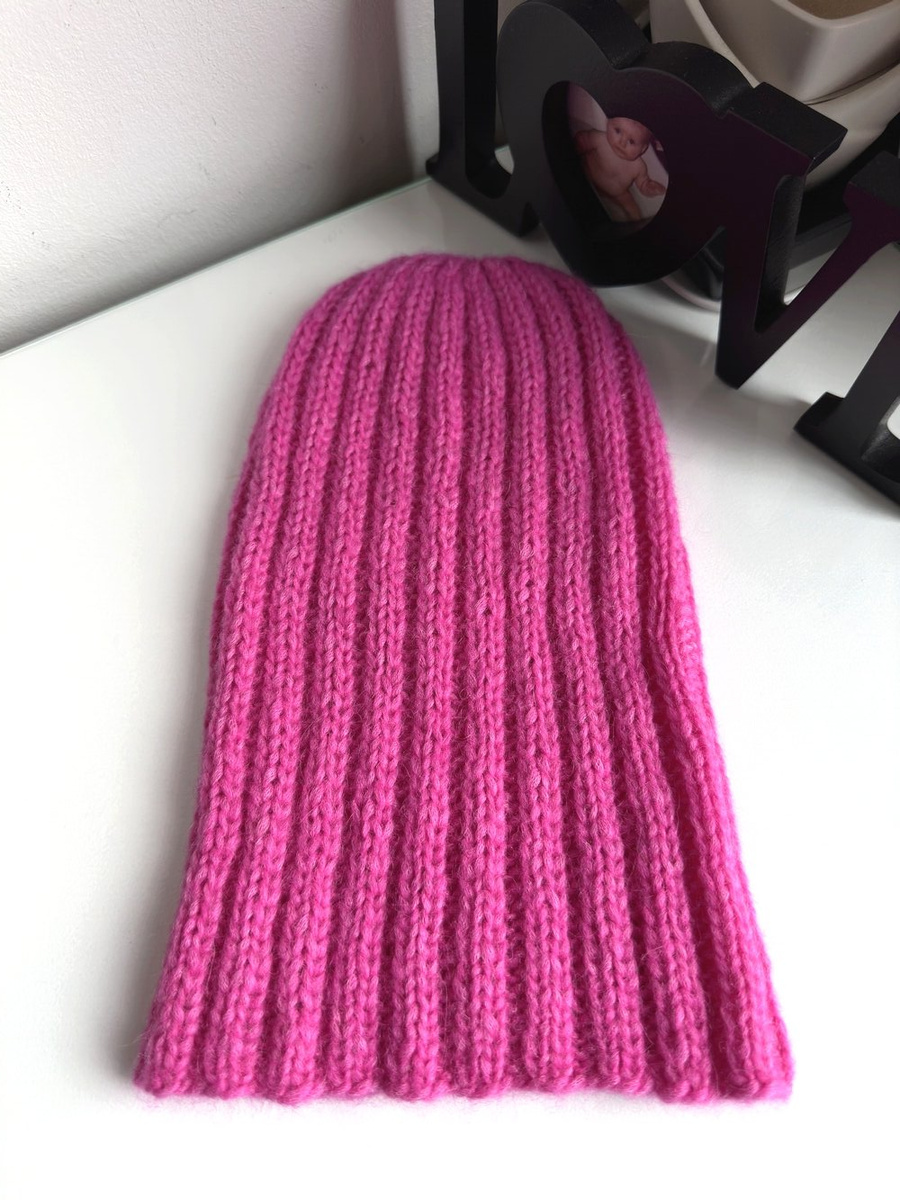 Ciepła czapka ręcznie robiona CHMURKA 2.0 Alpaka 39 Magenta