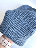 CHMURKA Handmade Turn-Up Alpaca Beanie 17 dżins