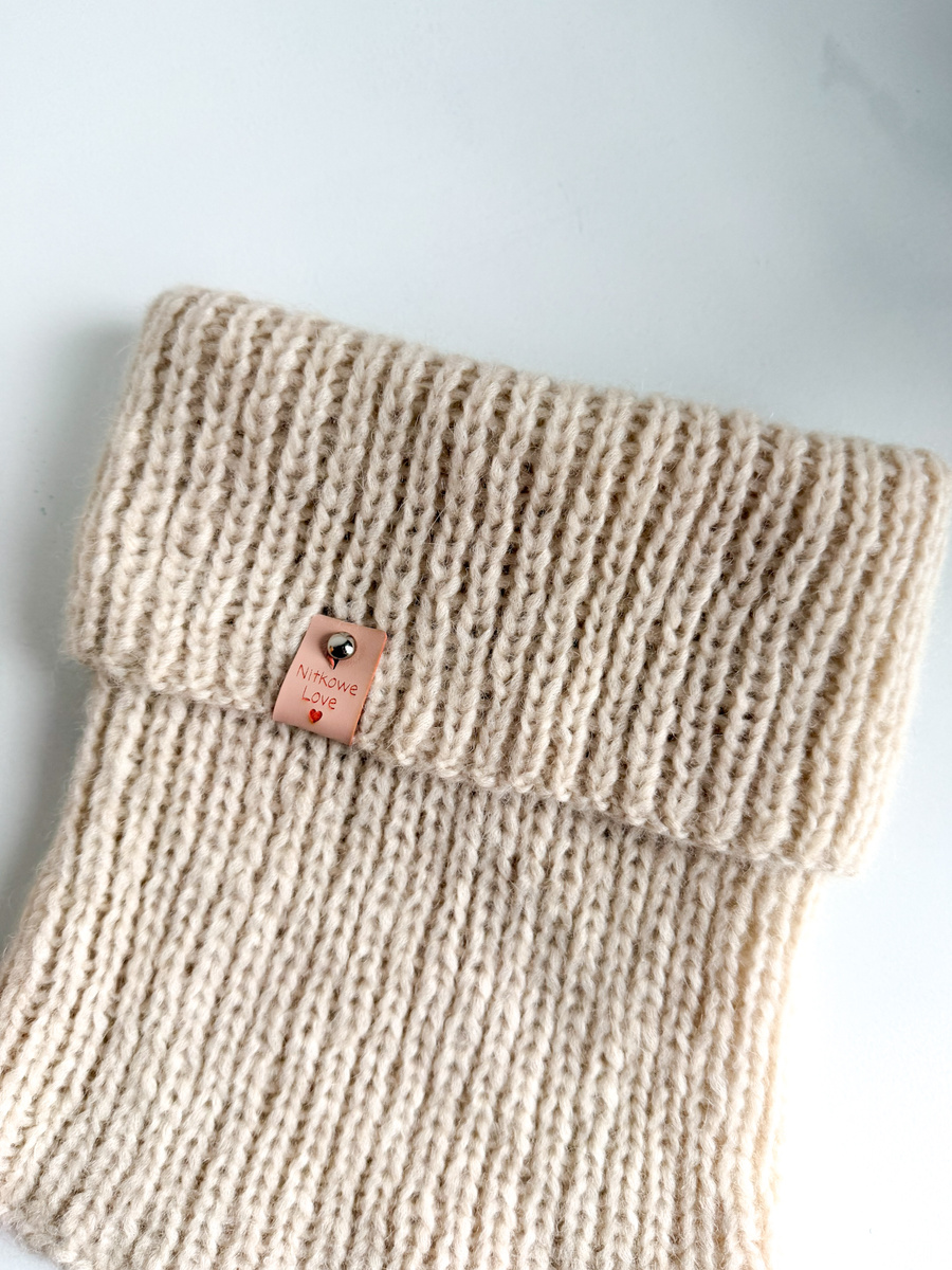 Ręcznie robiony KOMIN CHMURKA Alpaka 30 Zielona Szałwia