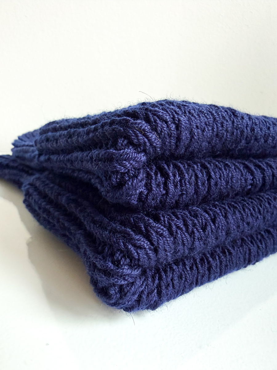 NANA – czapka wywijana z wełny baby merino 13 granatowy, jesienno-zimowa