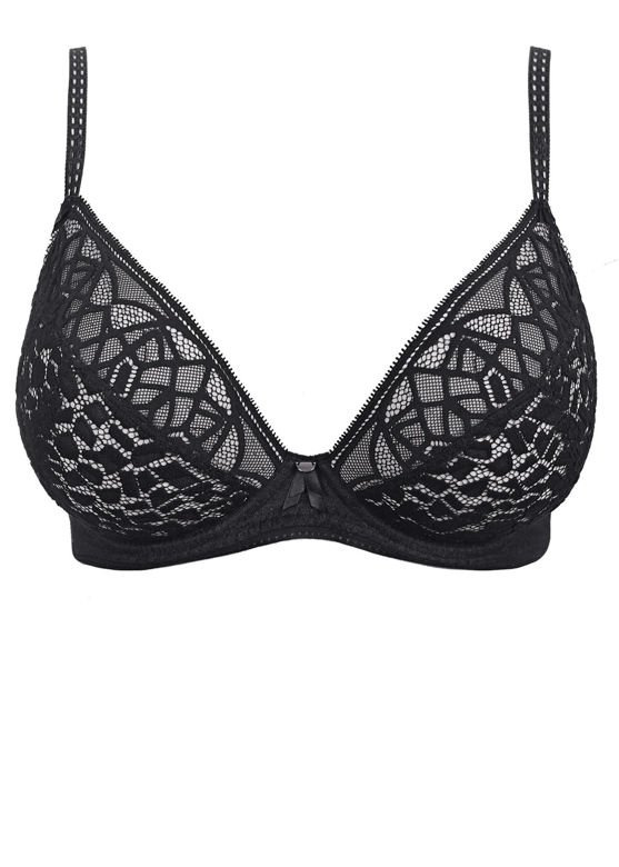 Biustonosz Freya SOIREE LACE AA5013BLK Padded Plunge Bra Black