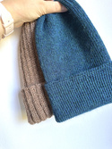 HELEN – czapka z alpaki damska 100% alpaka 7240 Niebieski Petrol, zimowa wywijana beanie