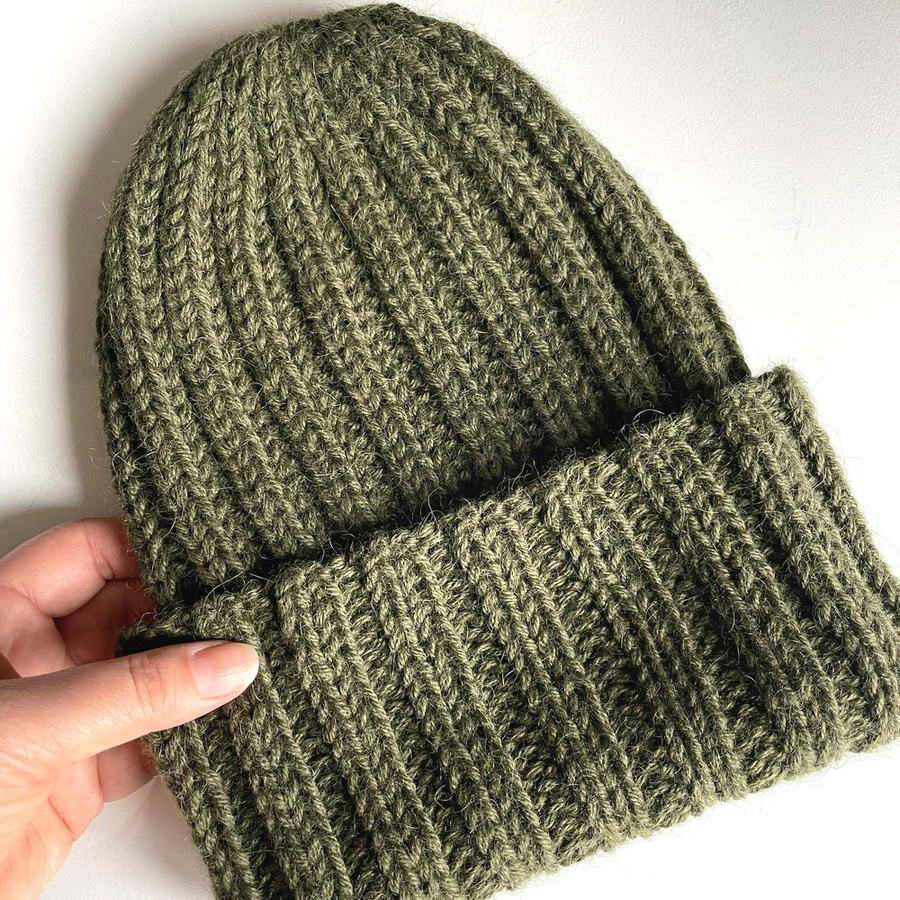 LAURIN Women's Alpaca Beanie 100% Alpaca 7895 Dark Green