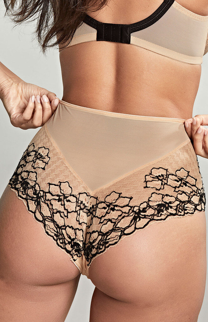 Głębokie figi Panache ENVY 7283 Deep Brief Sand/Black