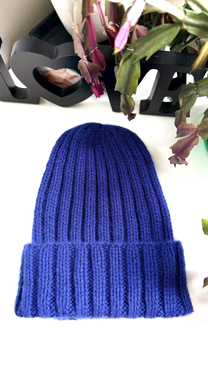MARLA Turn-Up Beanie 100% Cashmere 728 Vela Nitkowe Love