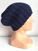 HELLI – czapka beanie z wełny baby merino 13 granatowy, jesienno-zimowa, unisex