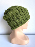 LAURIN Turn-Up Beanie 100% Alpaca 7238 Zielona Trawa