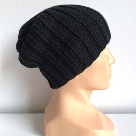 HELLI – czapka zimowa beanie z wełny baby merino 21 Czarny unisex