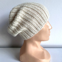LAURIN – czapka zimowa beanie z alpaki 100% 100 Ecru