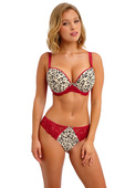 Biustonosz Freya CHERISH ME AA404031REO Uw Moulded Plunge T-shirt Bra Red Leopard