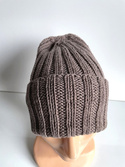 HELLI – czapka zimowa merino beanie 100% baby merino 17 Beż, ręcznie robiona