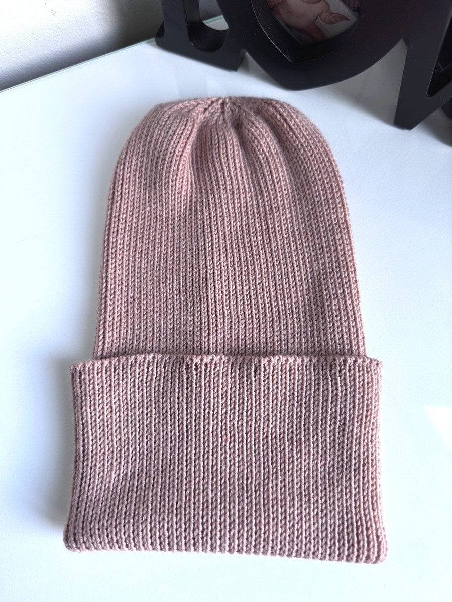 VARELLA – czapka merino beanie wywijana 100% baby merino 49 Pustynna Róża