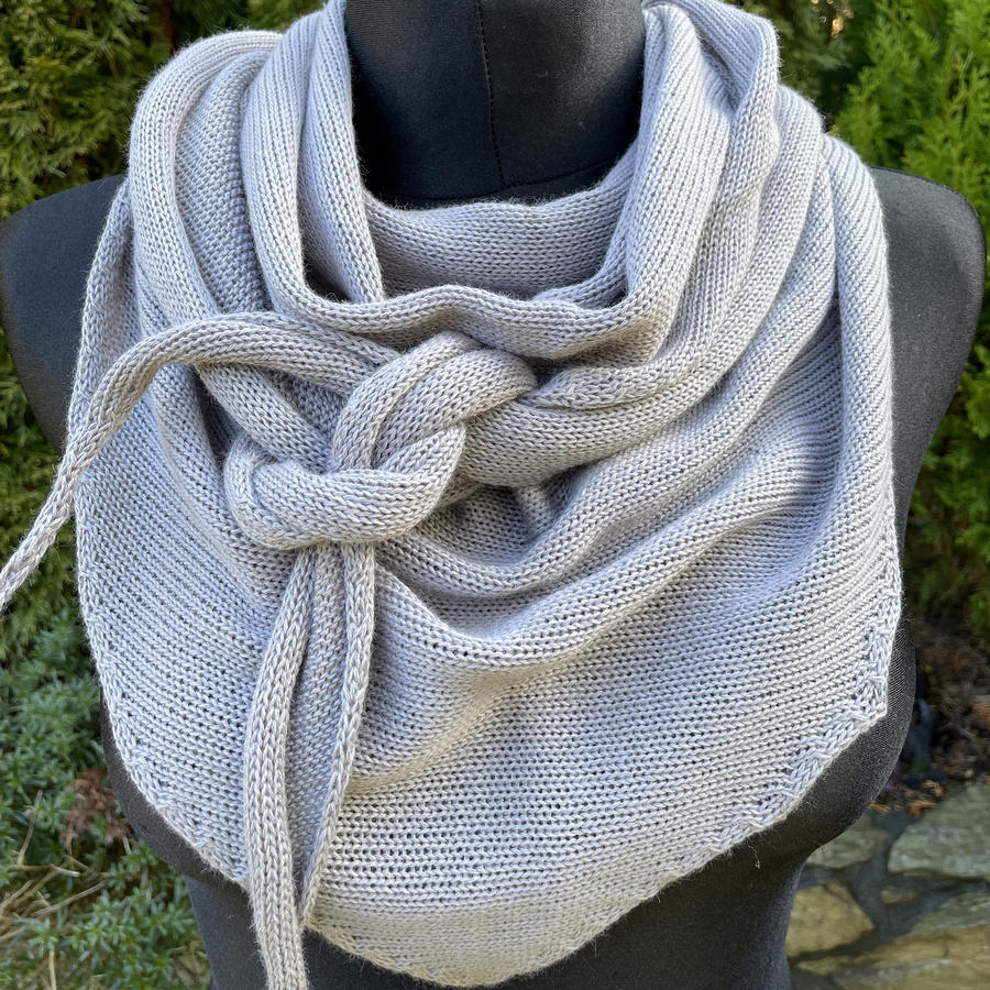 Chusta symetryczna z merynosem, gładka, Szara