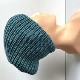 NANA – czapka merino beanie 100% Baby Merino 47 Morze Północne zielona jesienno-zimowa
