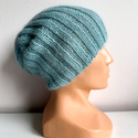 MARGARET – czapka beanie z alpaki i moheru ręcznie robiona 2917/58 Turkusowy
