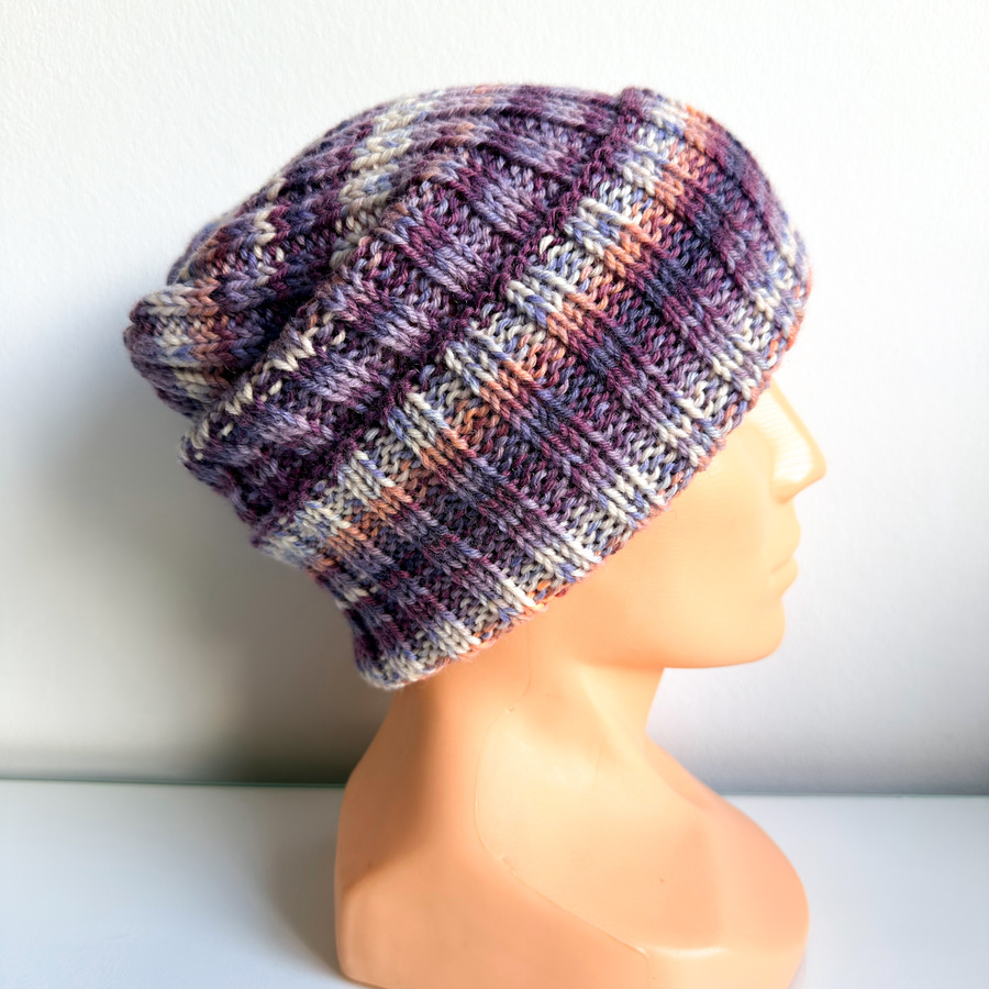 Wywijana czapka merino HELLI 100% Baby Merino 32 Turkusowy