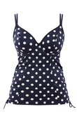 Tankini balkonowe Panache Swim ANYA RIVA SPOT SW1451 Balcony Tankini Top Navy/Vanilla