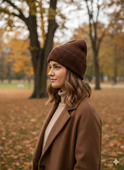 HELEN – czapka z alpaki 100% wywijana 9041 miedziany brąz
