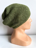 Ciepła czapka ręcznie robiona CHMURKA Alpaka 47 oregano
