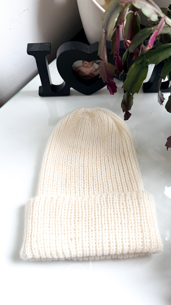 Nitkowe Love - Beanie kaszmirowa z jedwabiem 501/117 Neve (ecru)