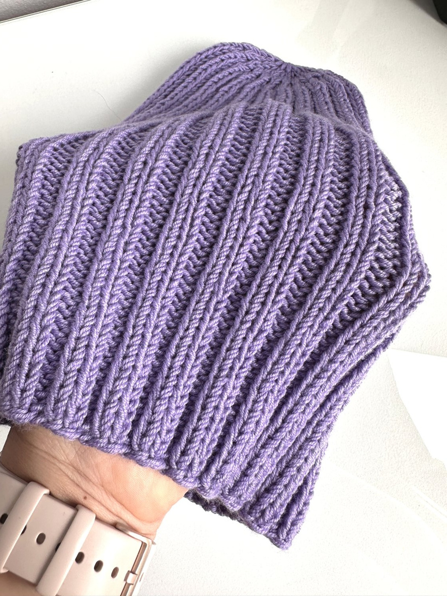 HELLI – czapka zimowa damska beanie z wełny baby merino 14 fioletowy