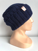 HELLI – czapka merino wywijana 100% Baby Merino 13 granatowy