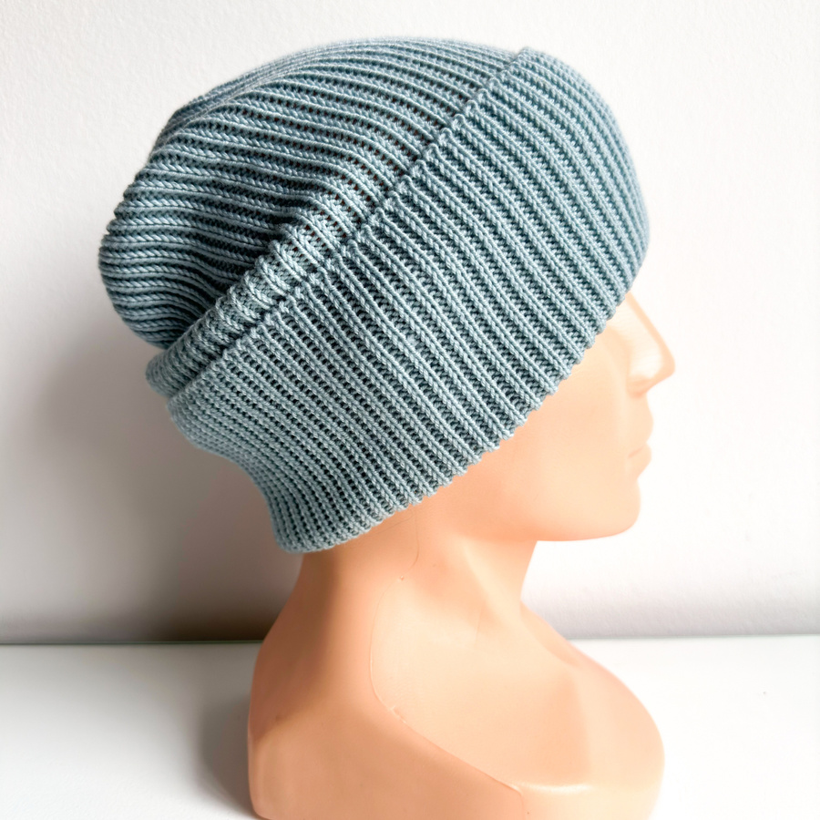 VARELLA Turn-Up Baby Merino Wool Beanie 100% 43 Jasny Morski