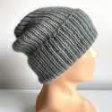 AUREA – czapka beanie handmade baby merino + moher i jedwab dziecięca/damska 50/10 Zielona Szałwia