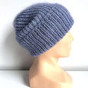 AUREA – ręcznie robiona czapka beanie baby merino + moher i jedwab 37/39 Jasna Lawenda