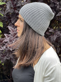 NANA – czapka beanie z wełny baby merino 19 szary, ręcznie robiona