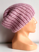 JANKA – gruba czapka beanie zimowa damska z wełny Nitkowe Love 30 Pastelowy Róż