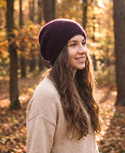 CHMURKA Handmade Alpaca Beanie 58 ciemne winogrona