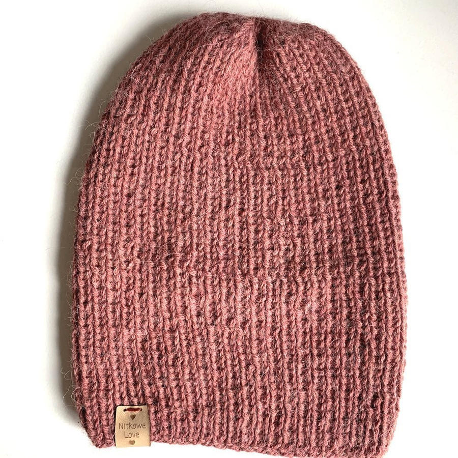 KIARA Alpaca Beanie 100% Alpaca 9024 ciemny blush