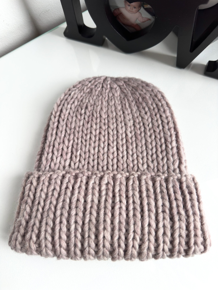 JANKA Dicke Wintermütze aus Schurwolle 47 Hellbeige Nitkowe Love