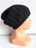 LAURIN – czapka zimowa beanie 100% alpaka 8903 Czarny