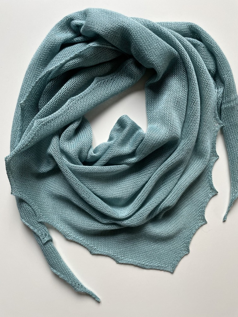 Chusta gładka, symetryczna, 50% Jedwab 50% Merynos Mięta