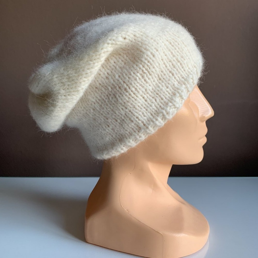 CHMURKA Beanie-Mütze aus Alpaka 01 Ecru