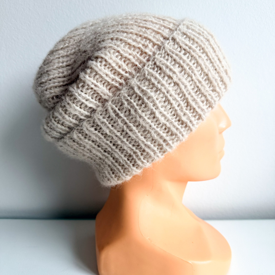 MORGANA – czapka damska zimowa alpaka + jedwab 9036/40 Marcepan