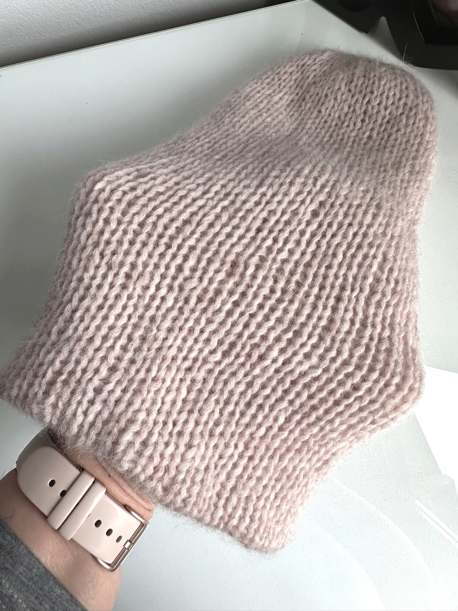 CHMURKA – czapka beanie podwójna z alpaki 33 Różowy Piasek